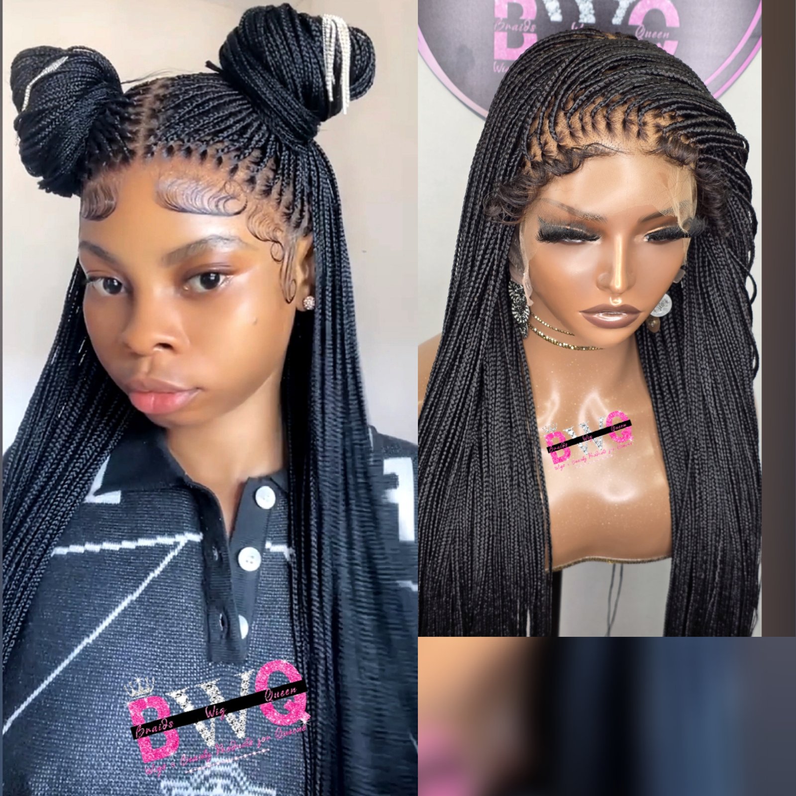 Kelly XSmall HD Full lace Knotless Braid Wig (Ready To Ship)