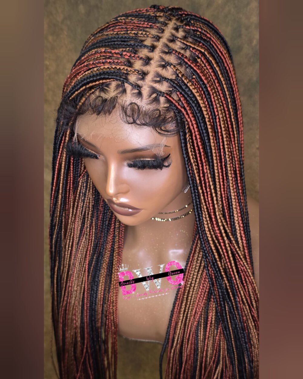 Kelly XSmall Knotless Braid - 5x5 HD Lace 1/30/burg (Pre-Order!)