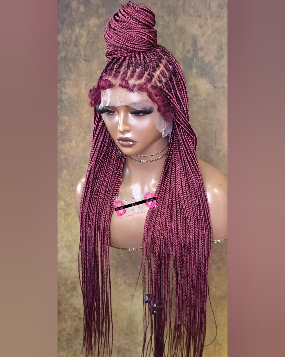 Nicole Knotless Box braid (Wine)-Full Lace - Image 2