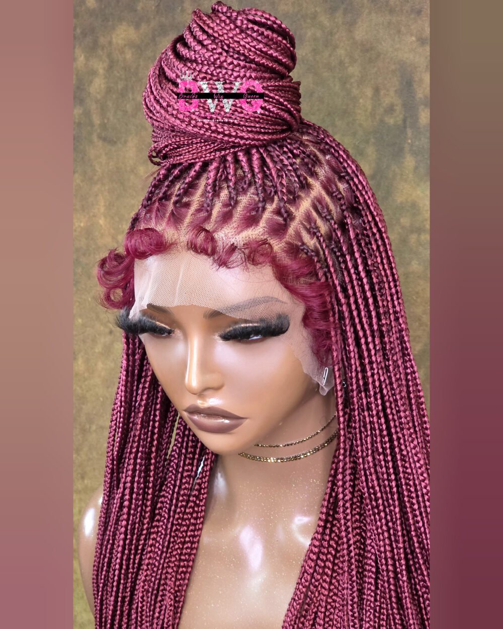 Nicole Knotless Box braid (Wine)-Full Lace