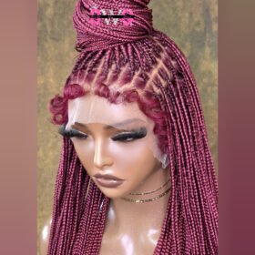 Nicole Knotless Box braid (Wine)-Full Lace