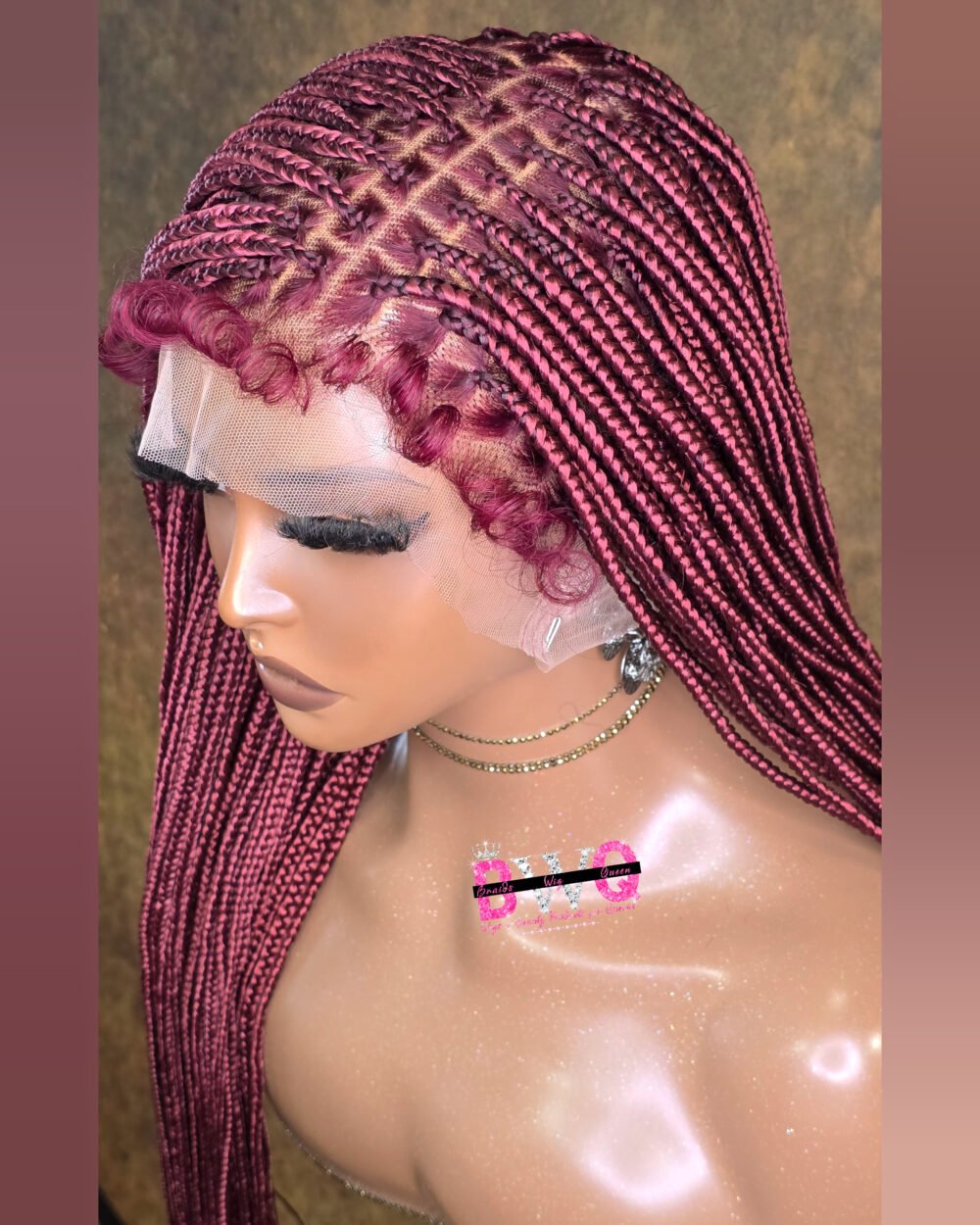 Nicole Knotless Box braid (Wine)-Full Lace - Image 4