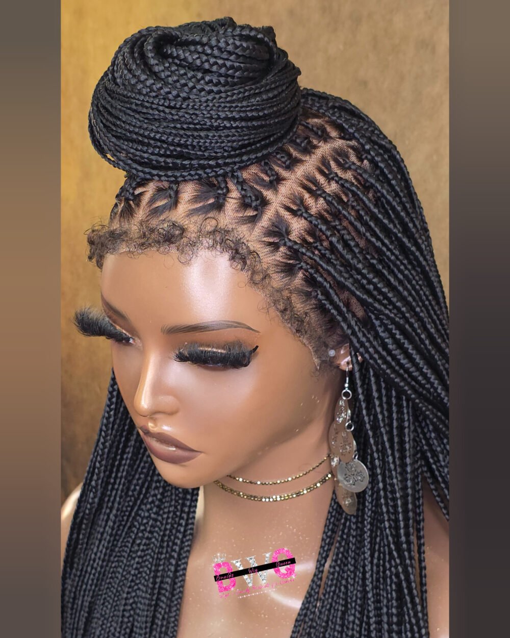 Ada Curly 4c Hairline Knotless Box Braid - 13x6 Frontal - Image 4