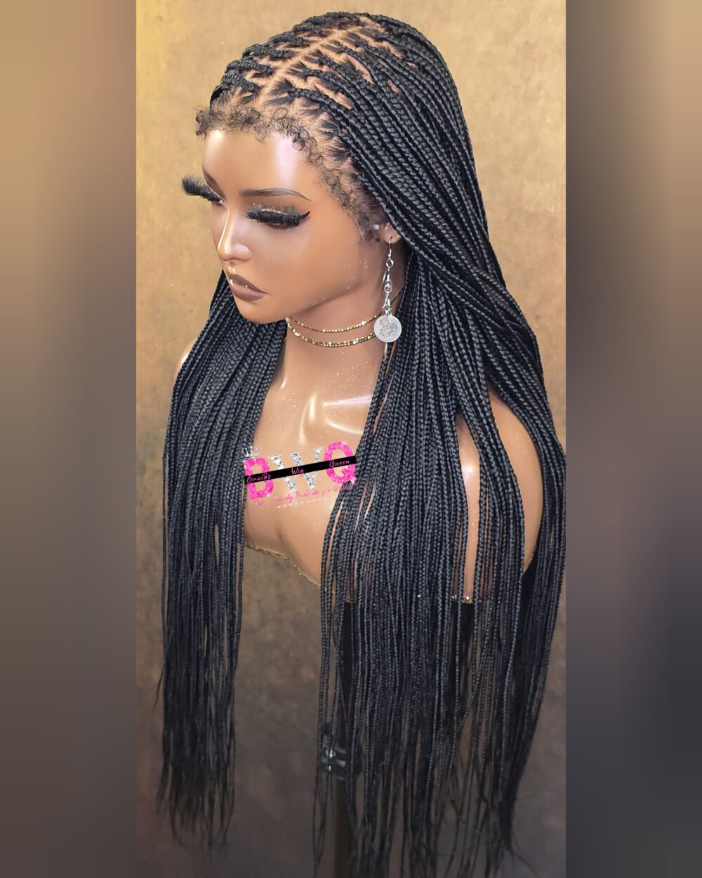 Ada Curly 4c Hairline Knotless Box Braid - 13x6 Frontal - Image 2