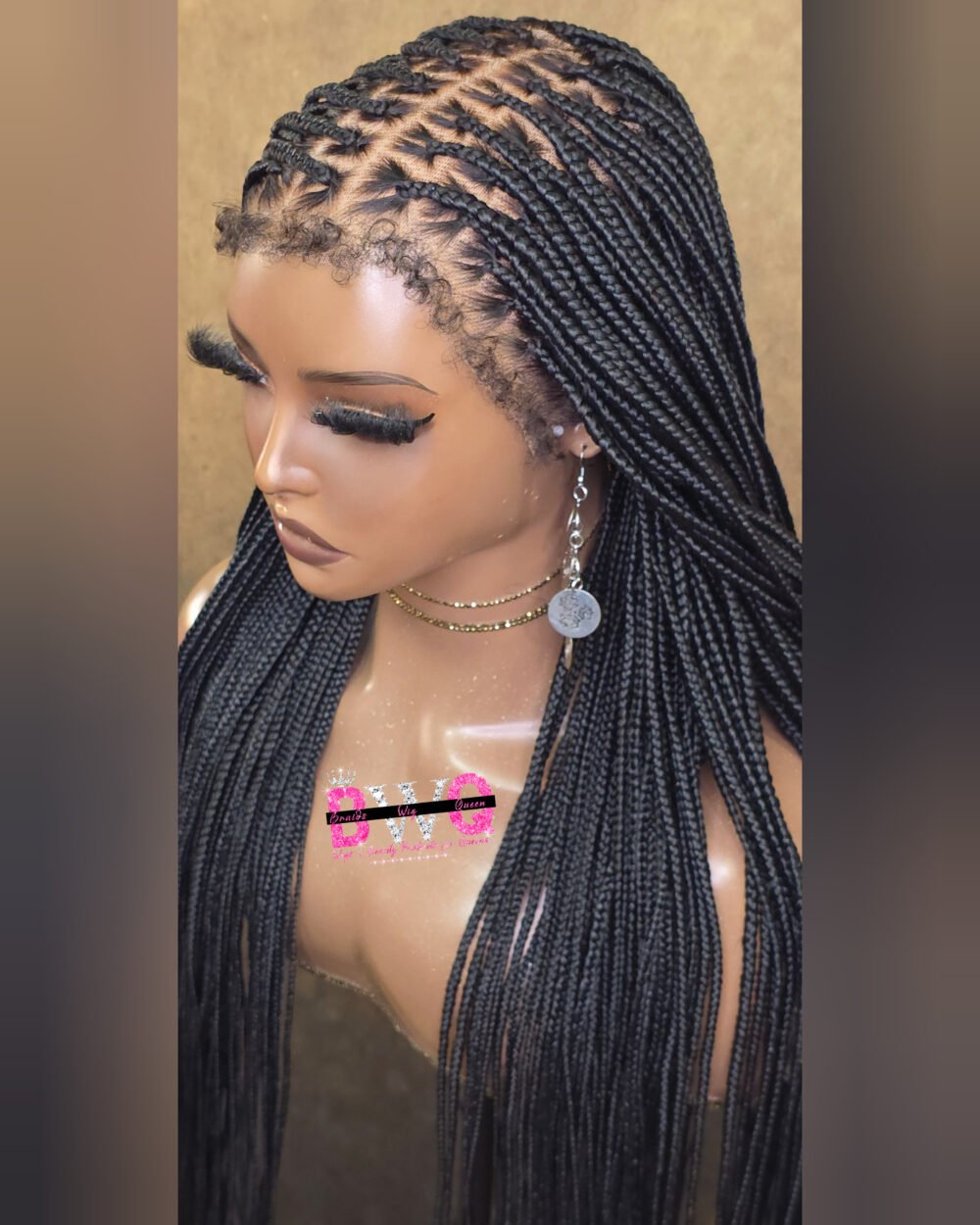 Ada Curly 4c Hairline Knotless Box Braid - 13x6 Frontal - Image 7