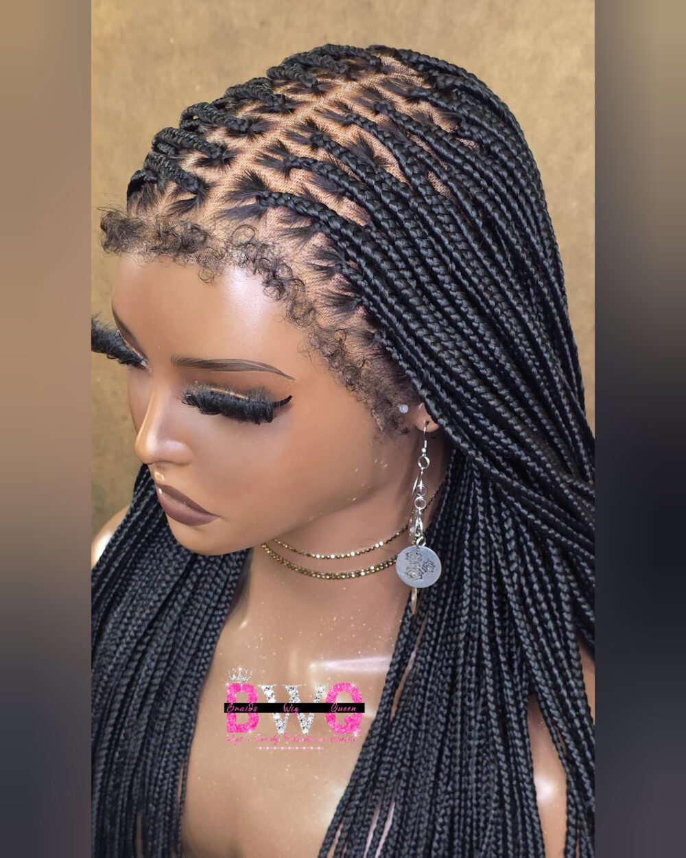 Ada Curly 4c Hairline Knotless Box Braid - 13x6 Frontal